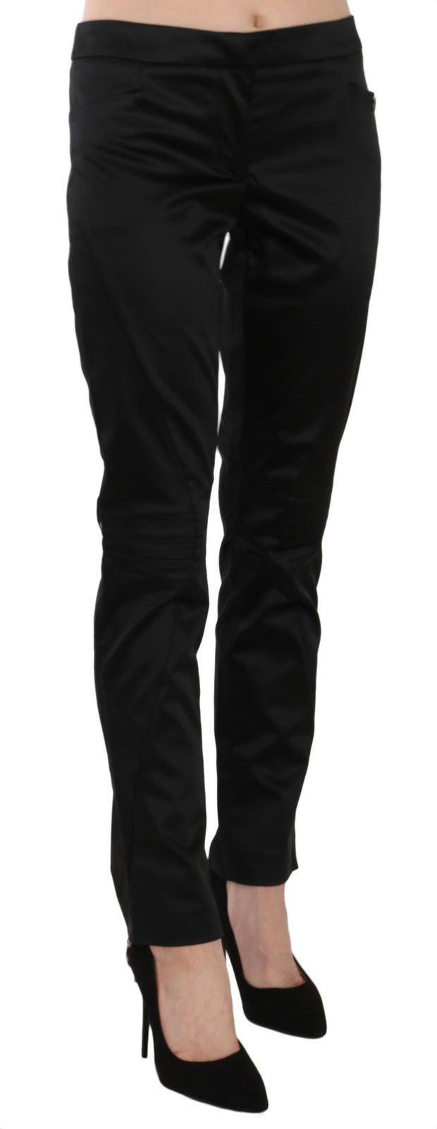 Exte Black Mid Waist Skinny Dress Formal Trousers Pants | Regal Royce
