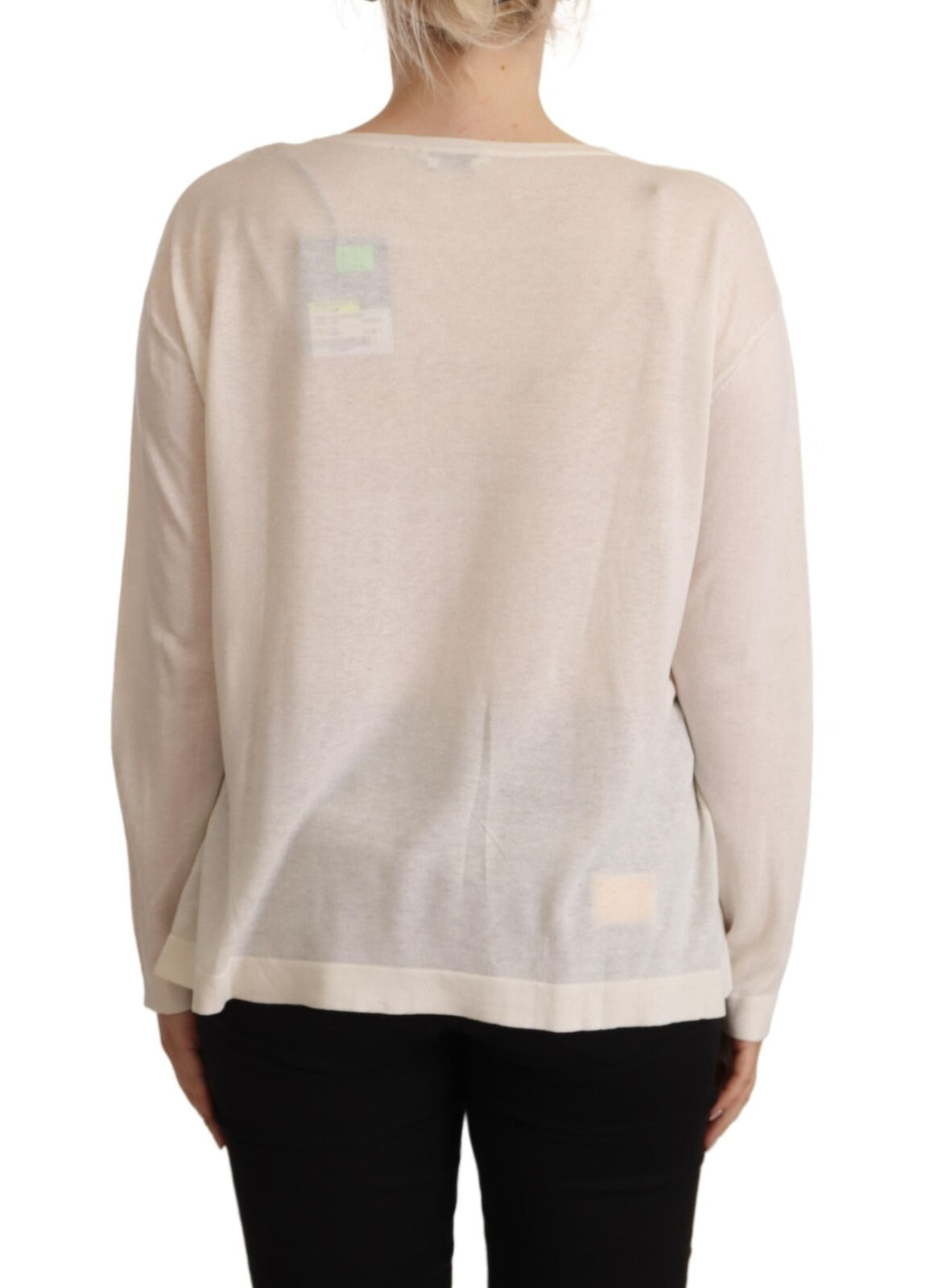 Ballantyne Off White Long Sleeves Round Neck Pullover Sweater | Regal Royce