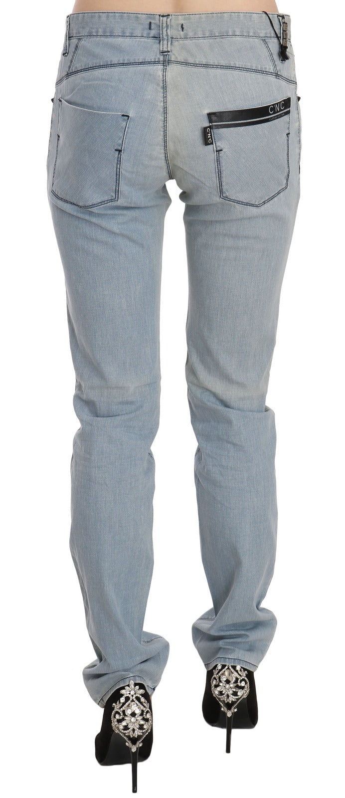 Costume National Light Blue Mid Waist Skinny Denim Jeans | Regal Royce