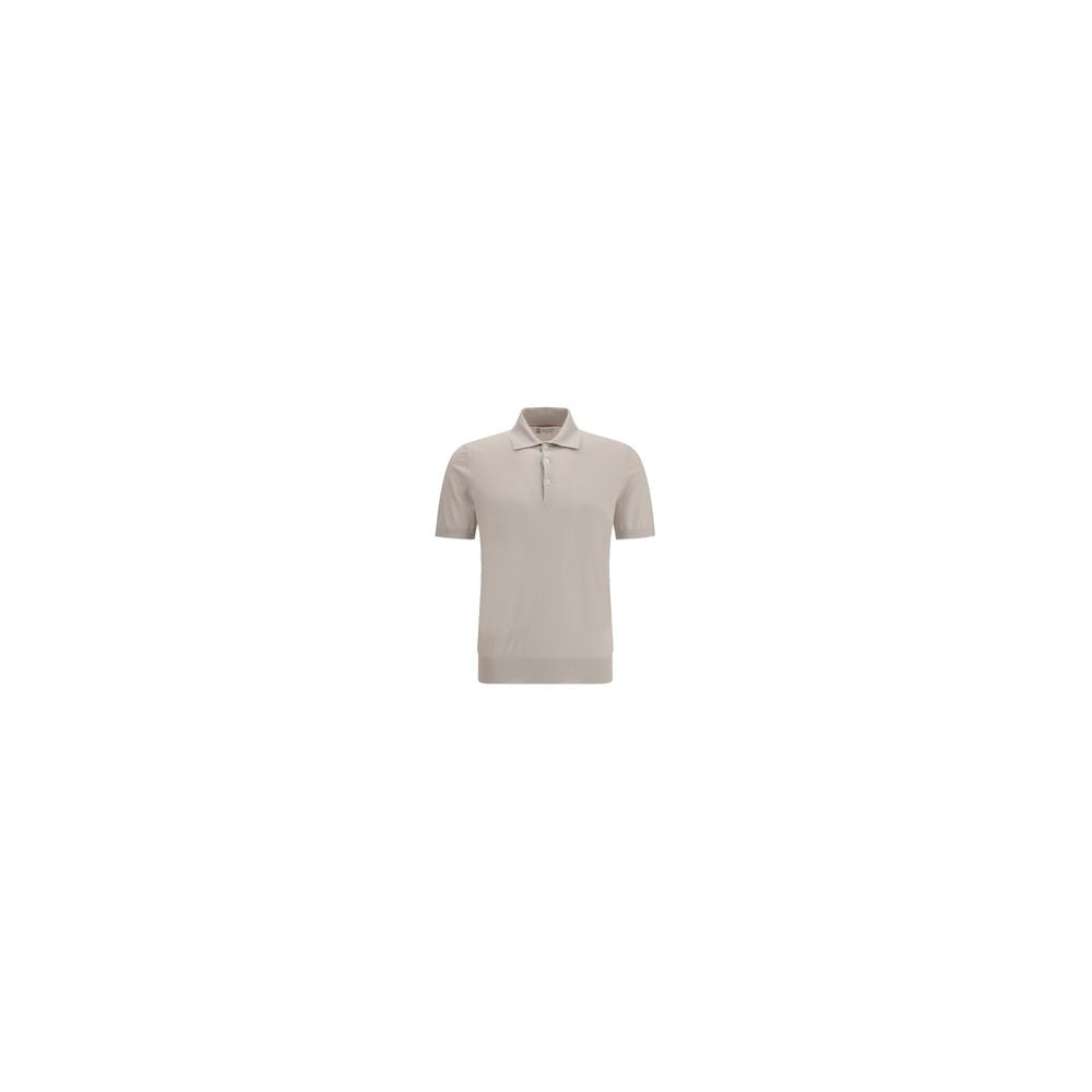 Brunello Cucinelli Beige Cotton Polo Shirt | Regal Royce