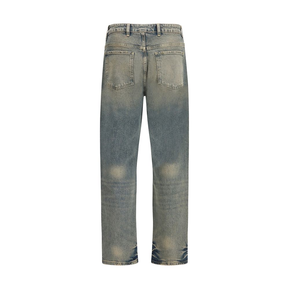 Represent Blue Cotton Straight-Leg Jeans | Regal Royce