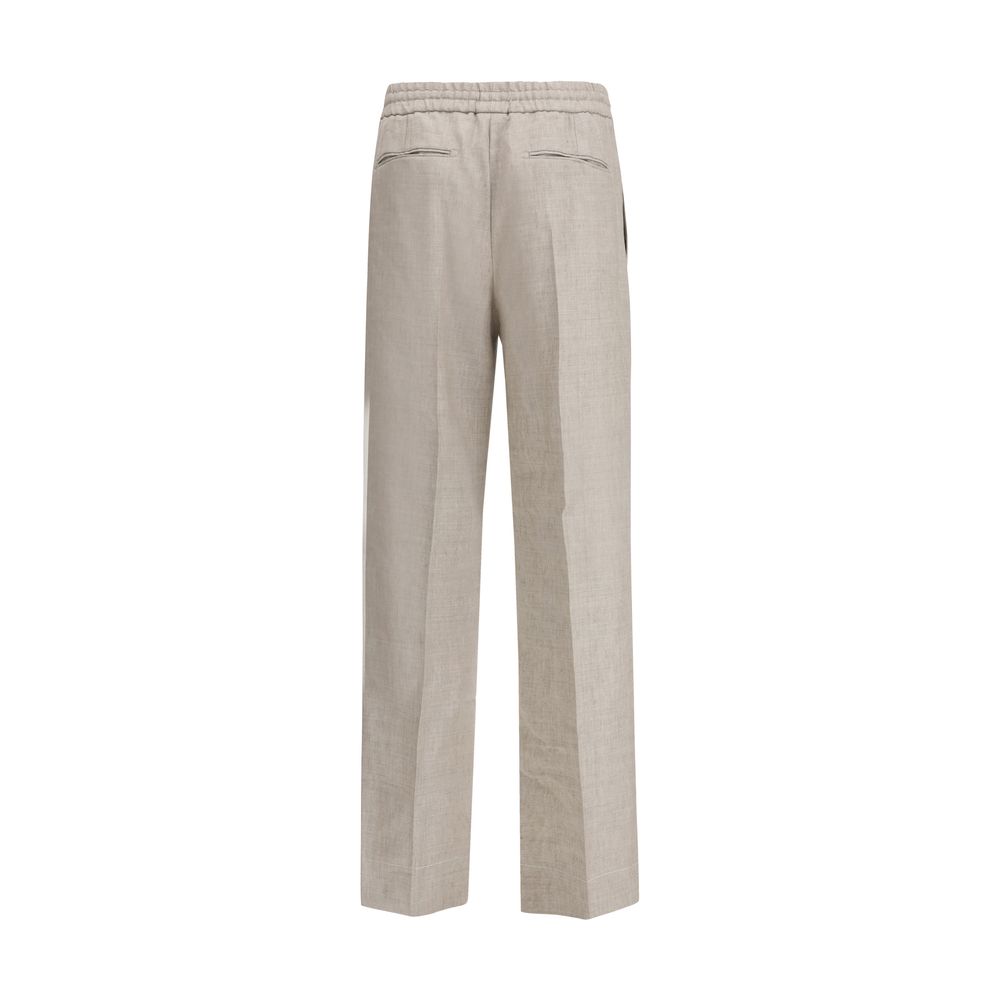 Brioni Gray Linen Casual Pants | Regal Royce
