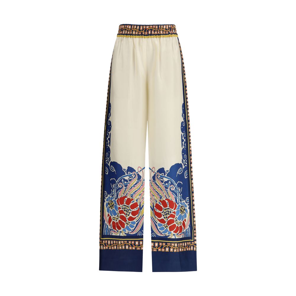 La Double J Multicolor Silk Casual Pants | Regal Royce