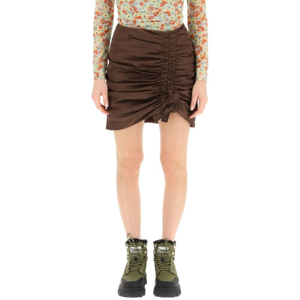 Ganni Brown Acetate Mini Skirt | Regal Royce