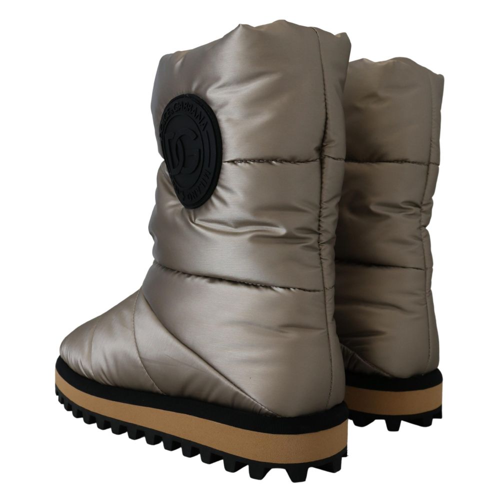 Dolce & Gabbana Silver Polyester Ankle Boots | Regal Royce
