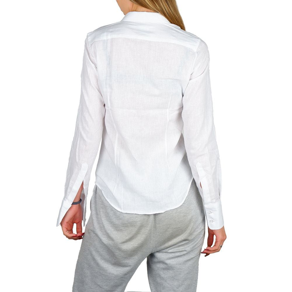 Made in Italy White Cotton Dress Shirt | Regal Royce