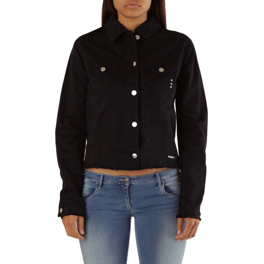 Met Black Cotton Denim Jacket | Regal Royce