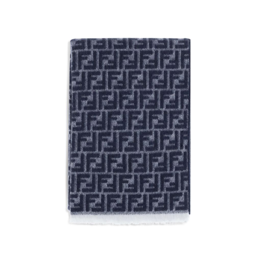 Fendi Blue Fleece Wool Scarf | Regal Royce