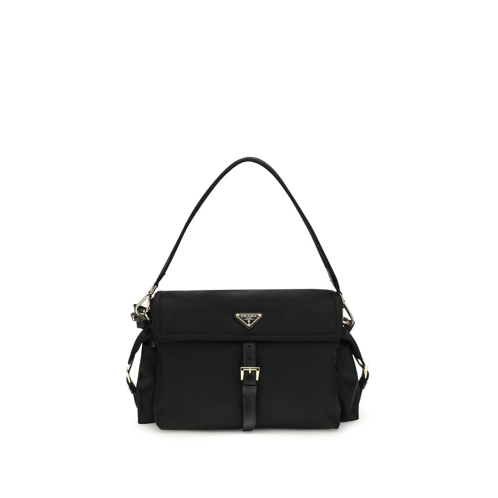 Prada Black Recycled Polyamide Shoulder Bag | Regal Royce