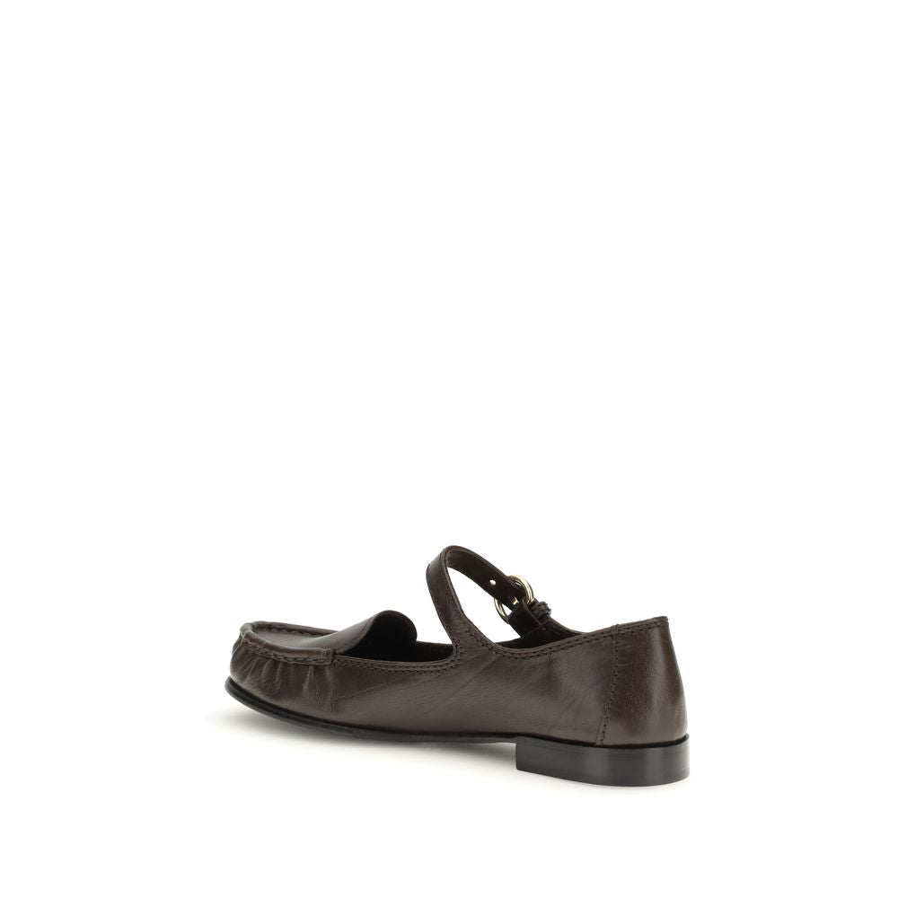 Miu Miu Brown Calf Leather Bos Taurus Slip-On Loafers | Regal Royce