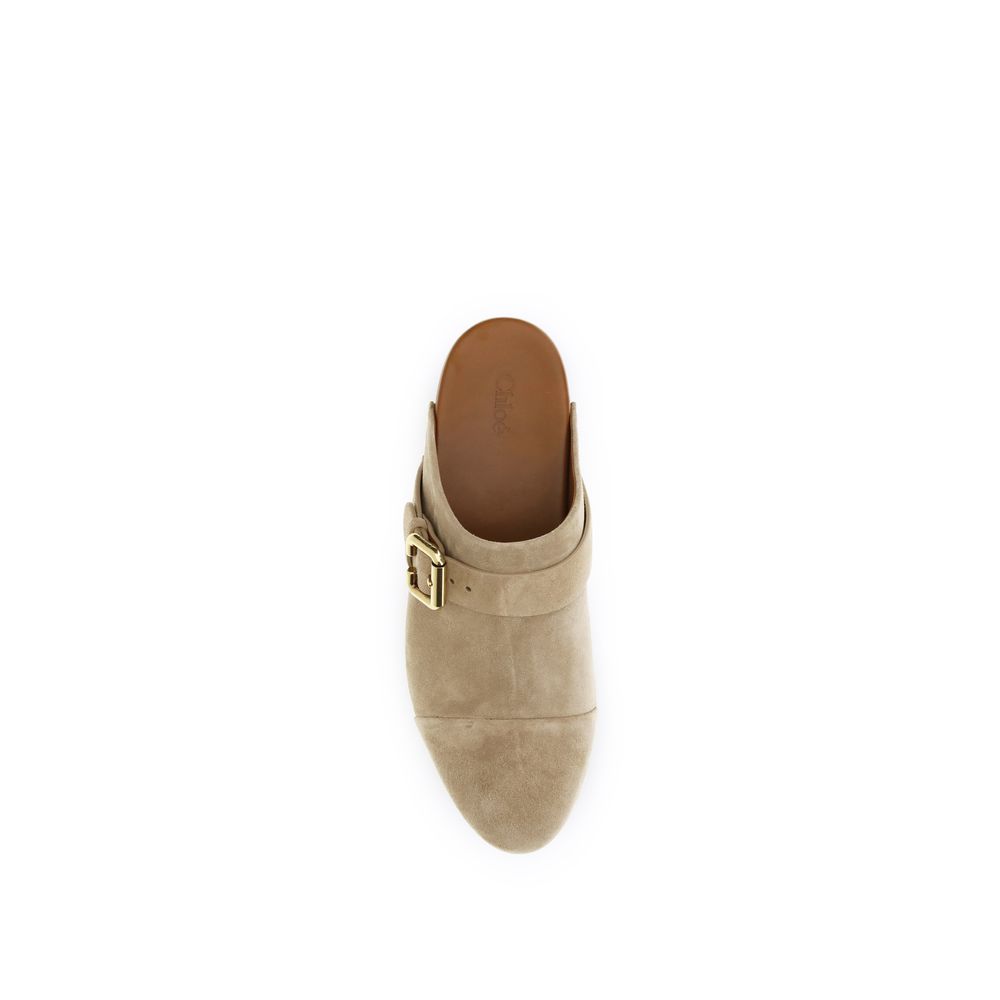 Chloé Beige Calf Leather Bos Taurus Clogs | Regal Royce