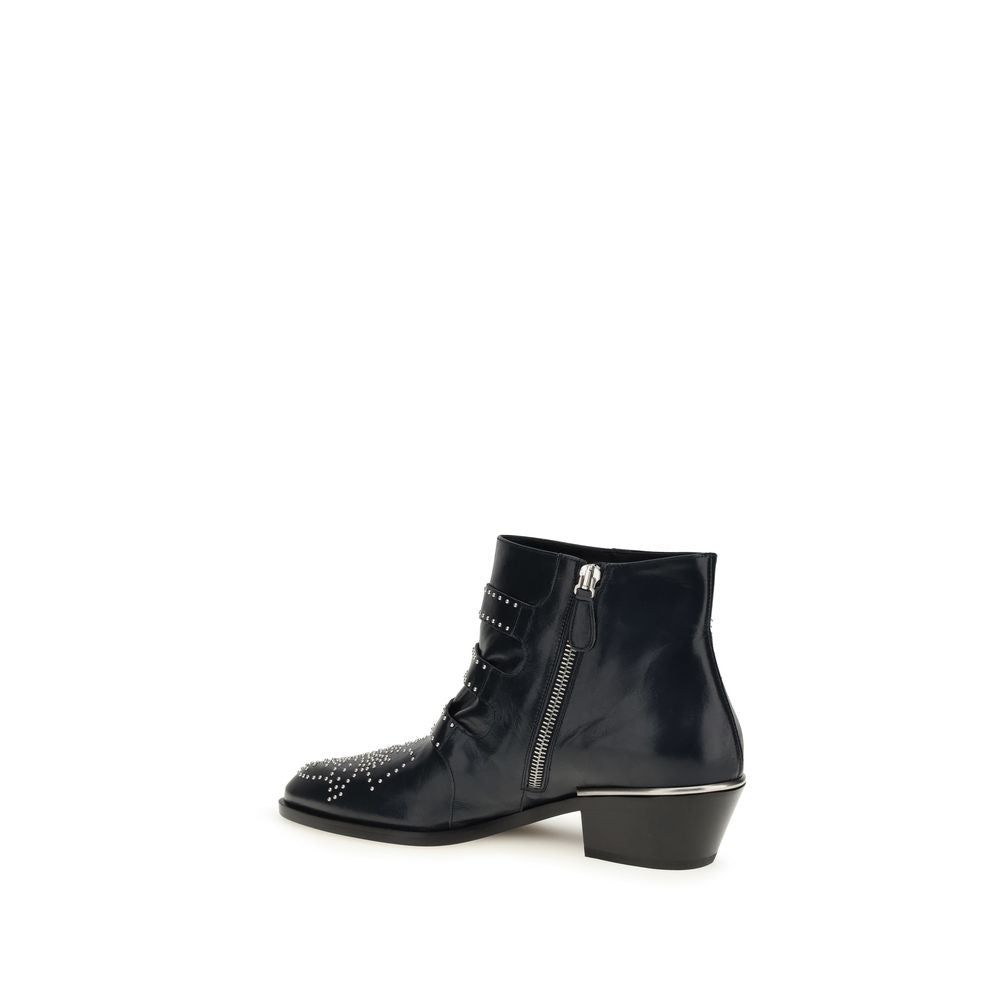 Chloé Black Calf Leather Bos Taurus Lace-Up Boots | Regal Royce