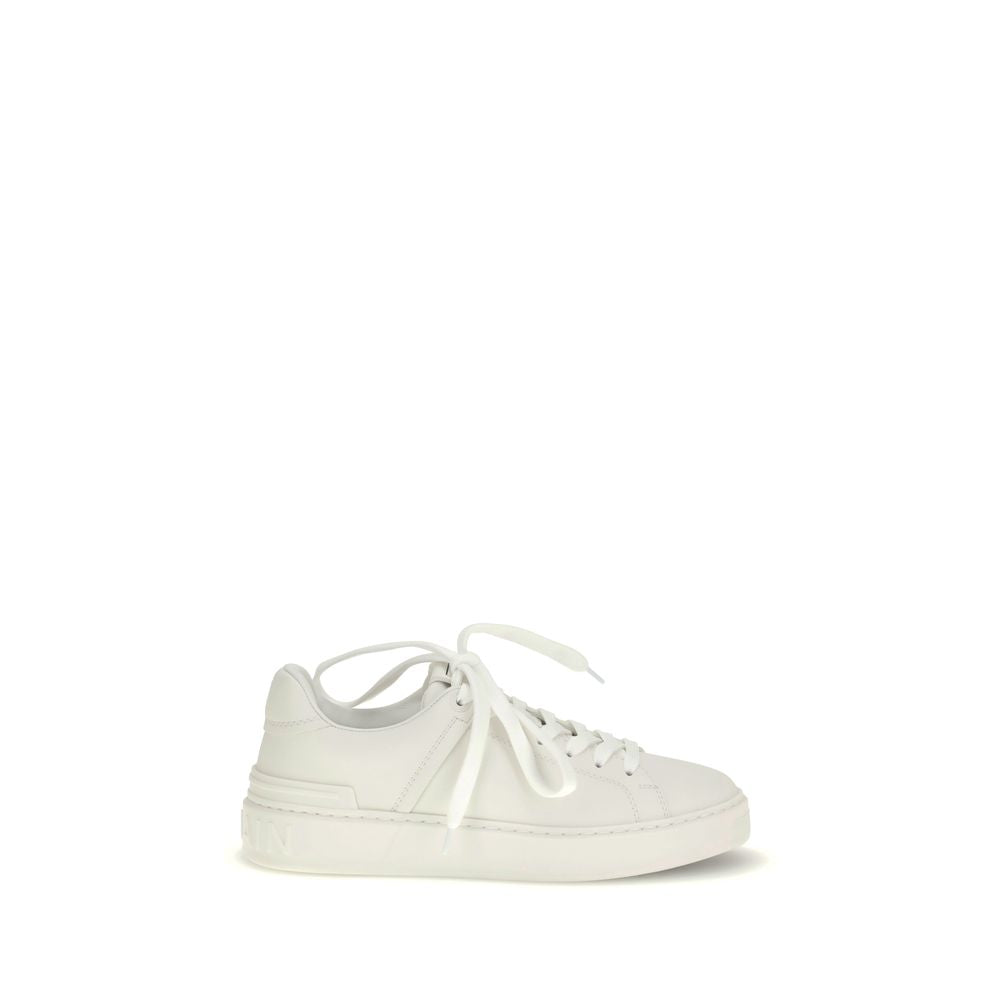 Balmain White Calf Leather Bos Taurus Low Top Sneakers | Regal Royce