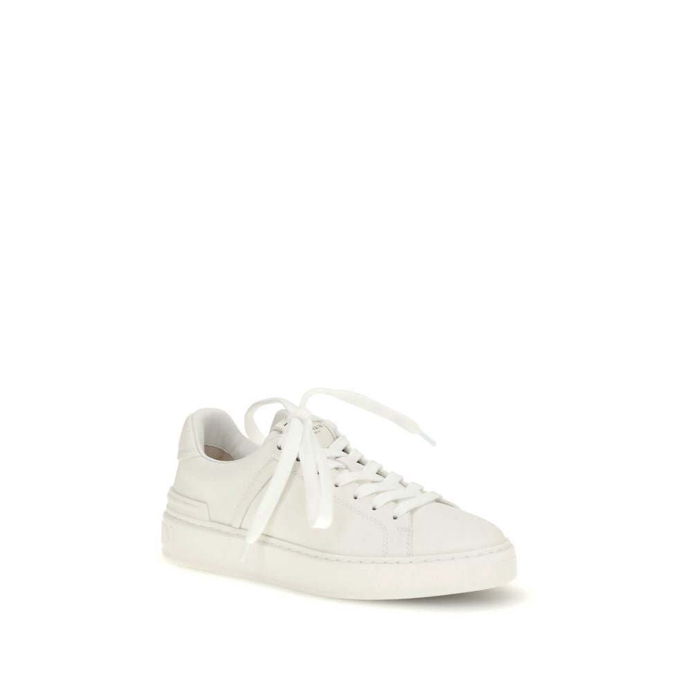 Balmain White Calf Leather Bos Taurus Low Top Sneakers | Regal Royce