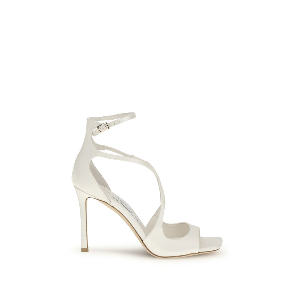 Jimmy Choo White Silk Stiletto Heel Sandals | Regal Royce