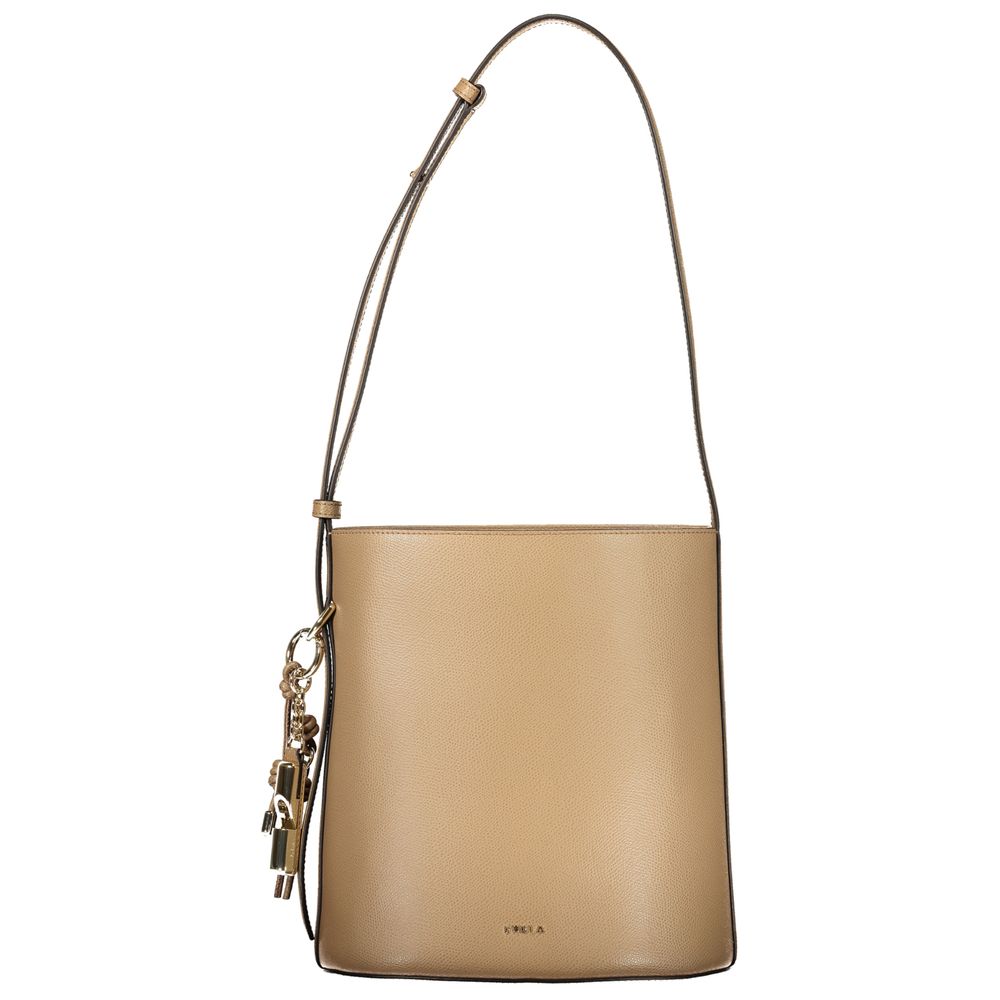 Furla Marrone Leather Woman Bucket Bag | Regal Royce