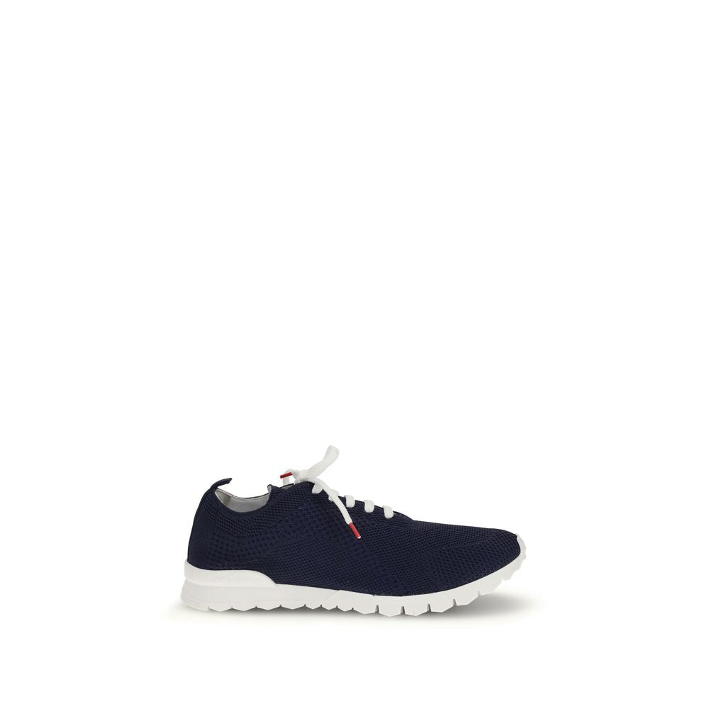Kiton Blue Cotton Low Top Sneakers | Regal Royce