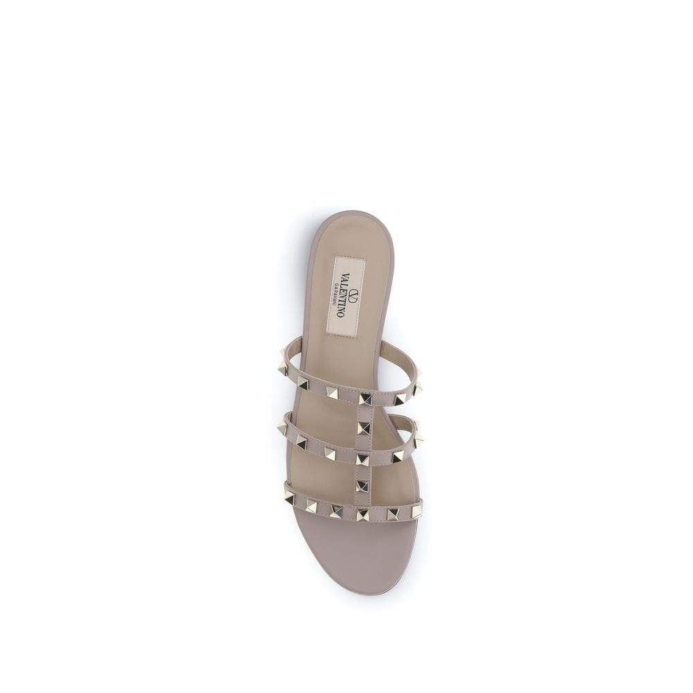 Valentino Garavani Beige Calf Leather Bos Taurus Sandals | Regal Royce