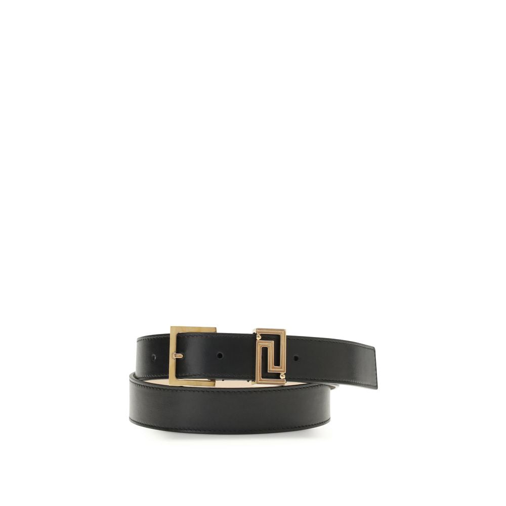 Versace Black Calf Leather Bos Taurus Belt | Regal Royce