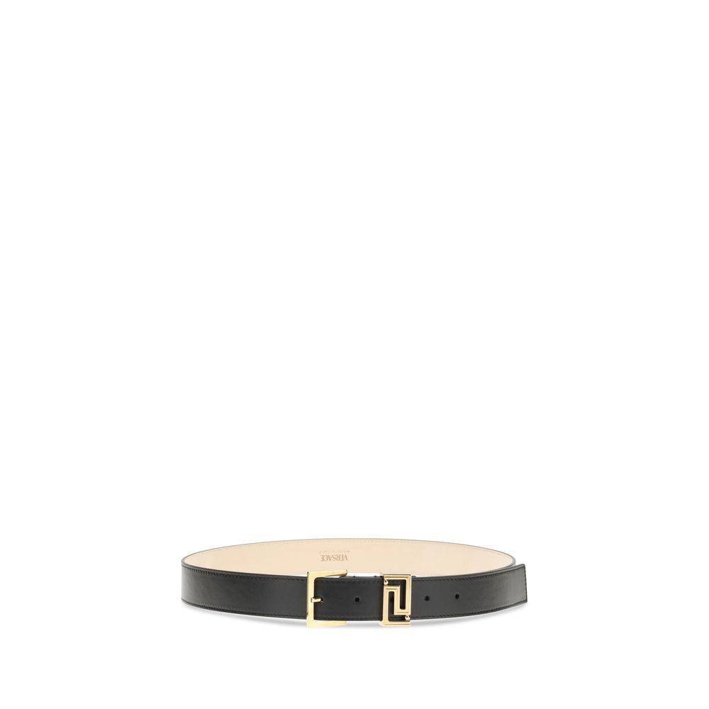 Versace Black Calf Leather Bos Taurus Belt | Regal Royce