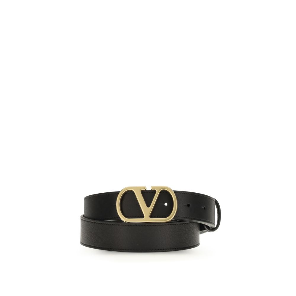 Valentino Garavani Black Calf Leather Bos Taurus Belt | Regal Royce