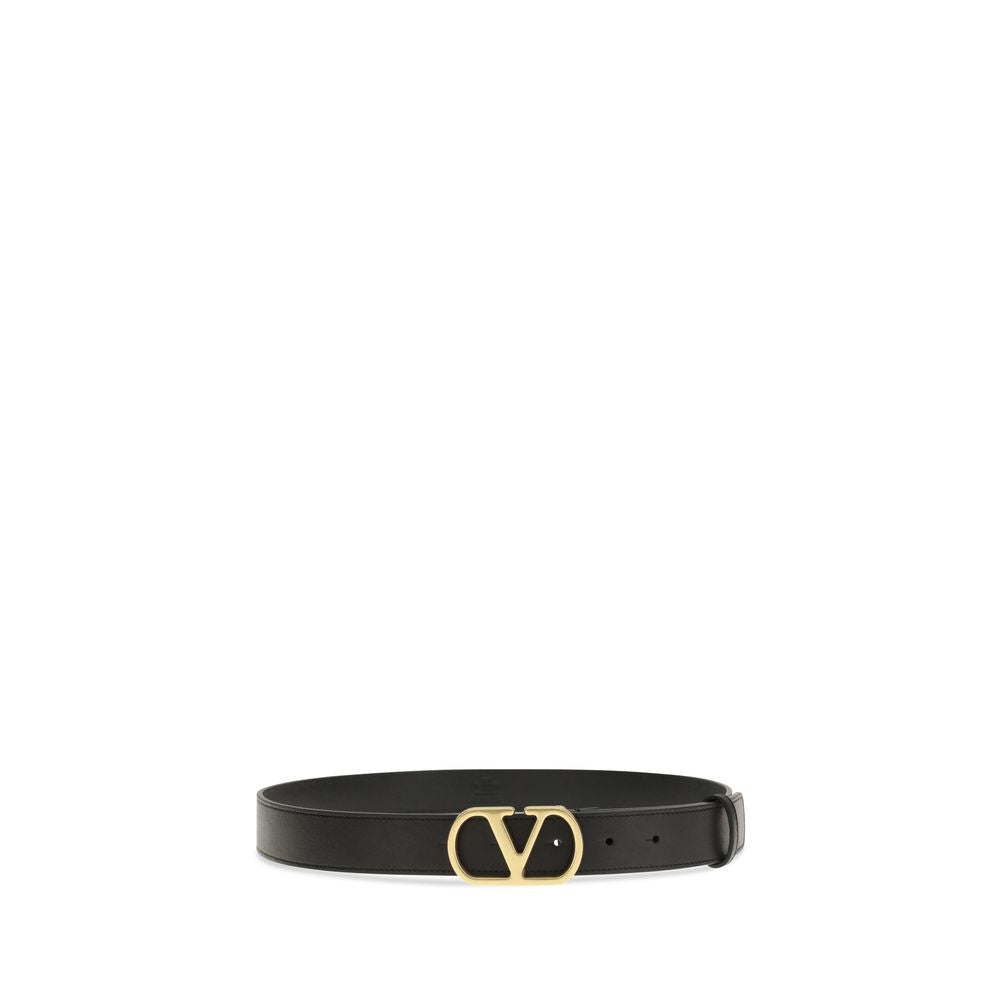 Valentino Garavani Black Calf Leather Bos Taurus Belt | Regal Royce