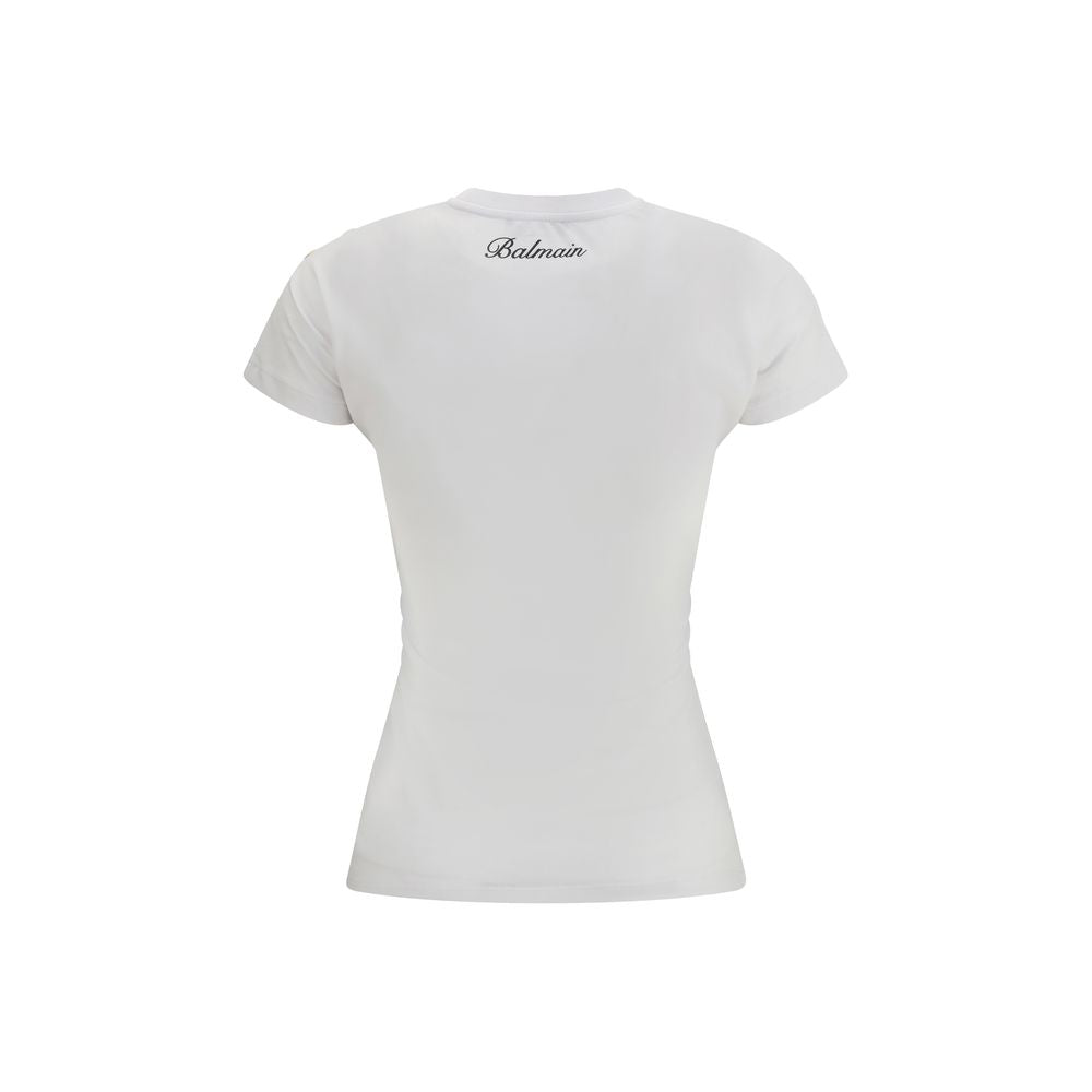 Balmain White Cotton T-Shirt | Regal Royce