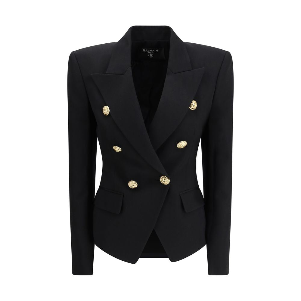Balmain Black Wool Jackets And Coat | Regal Royce