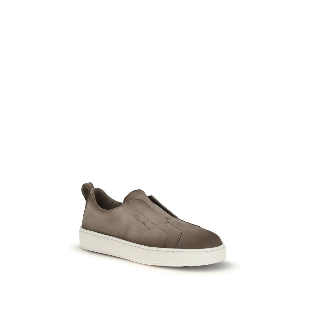 Santoni Beige Rubber Low Top Sneakers | Regal Royce