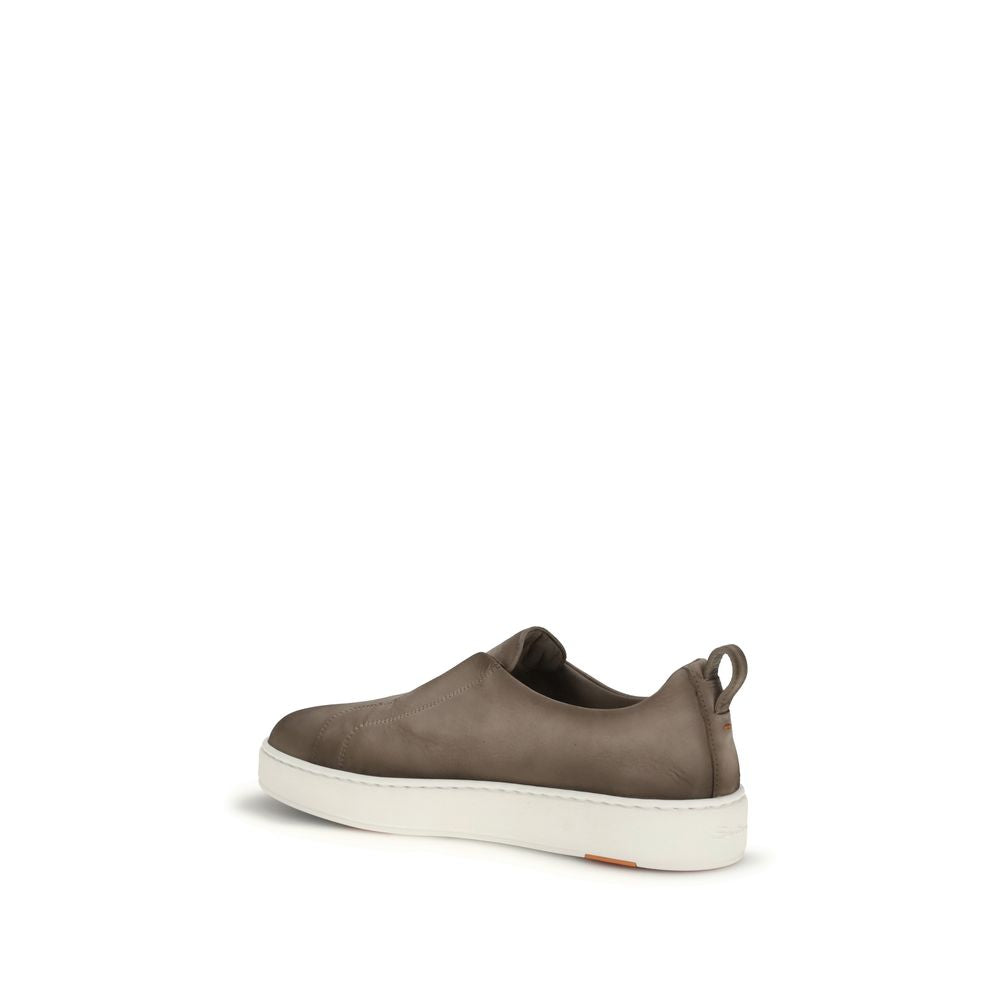 Santoni Beige Rubber Low Top Sneakers | Regal Royce