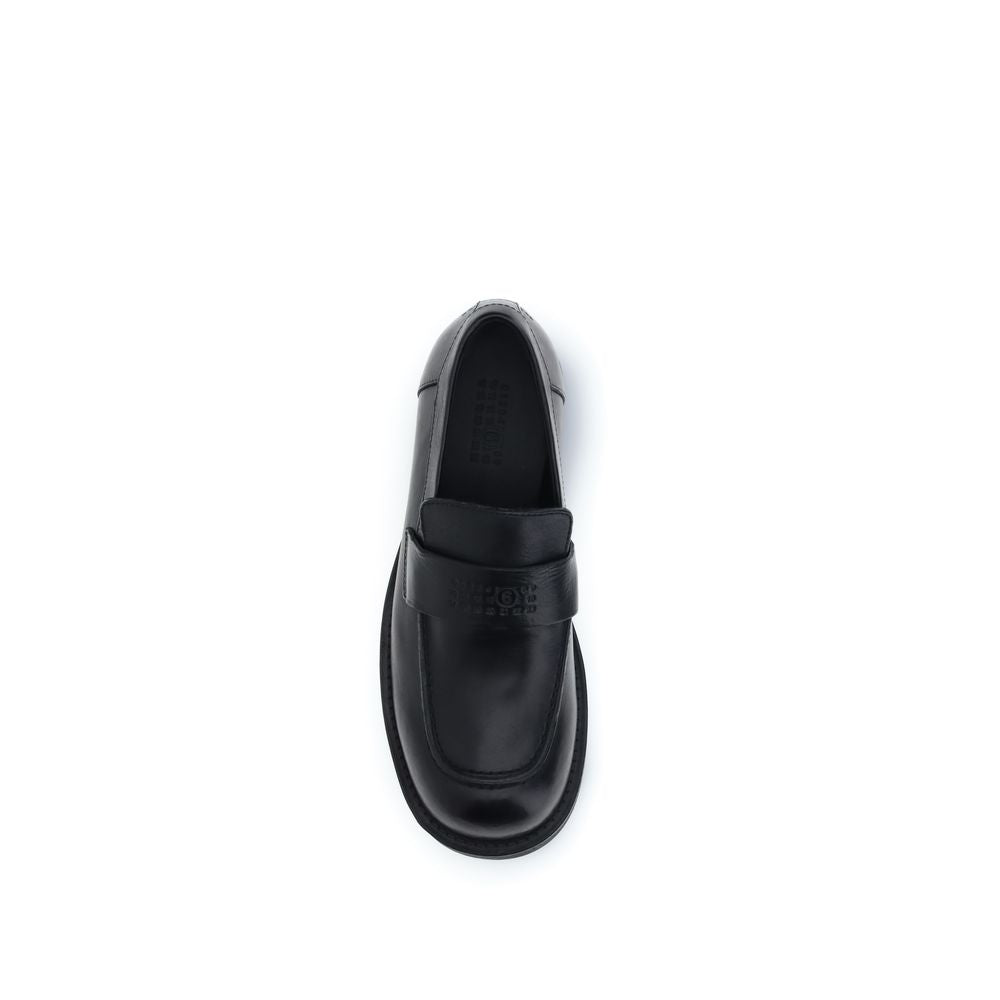MM6 Black Calf Leather Bos Taurus Slip-On Loafers | Regal Royce
