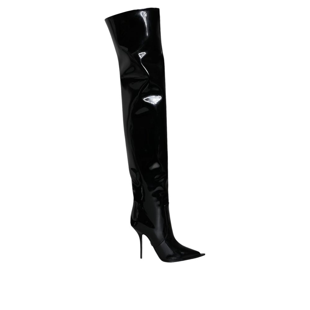 Dolce & Gabbana Black Leather Over The Knee | Regal Royce