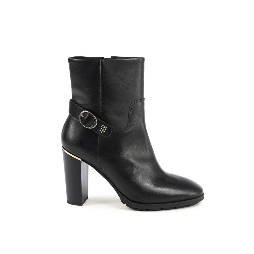 Tommy Hilfiger Black Leather Ankle Boots | Regal Royce