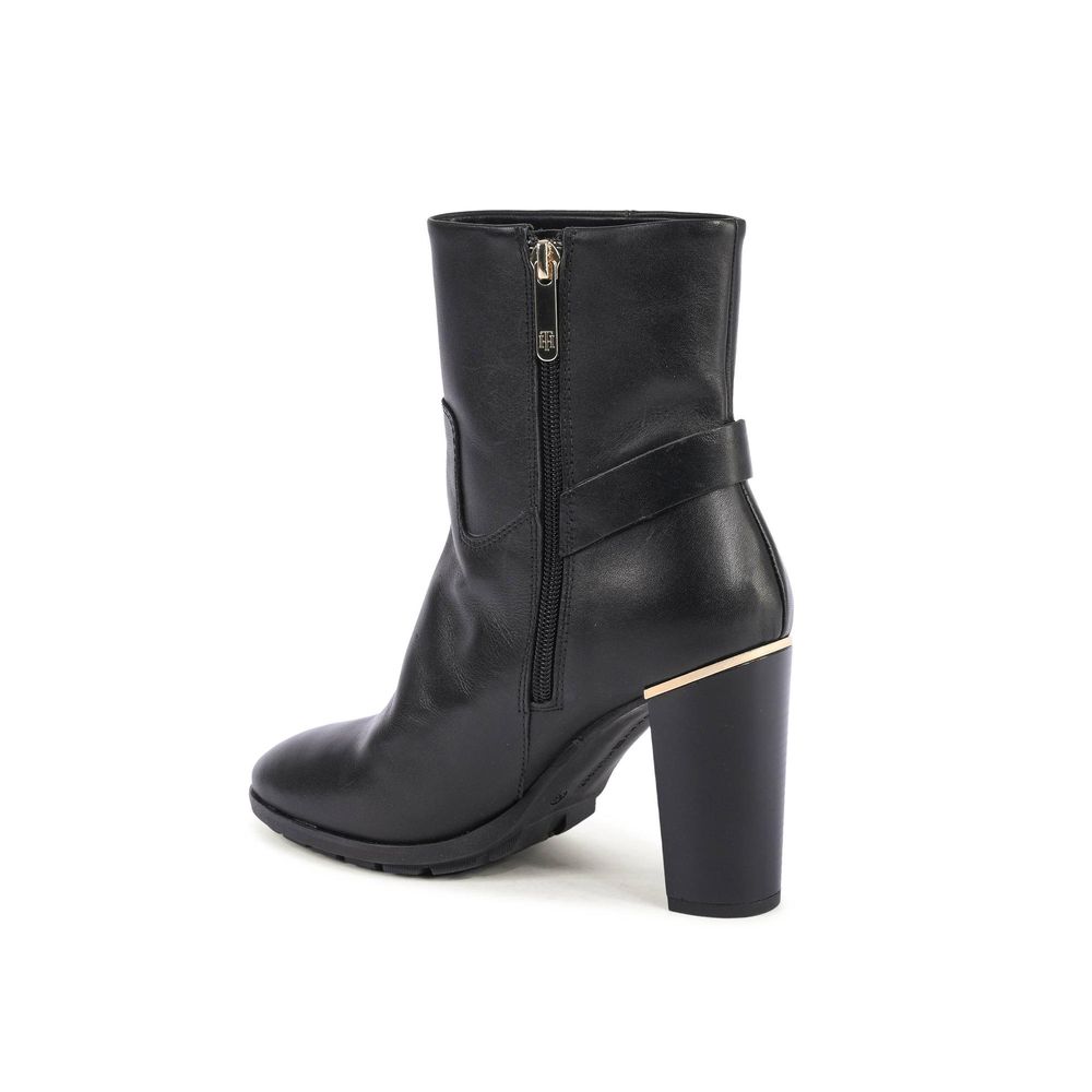 Tommy Hilfiger Black Leather Ankle Boots | Regal Royce