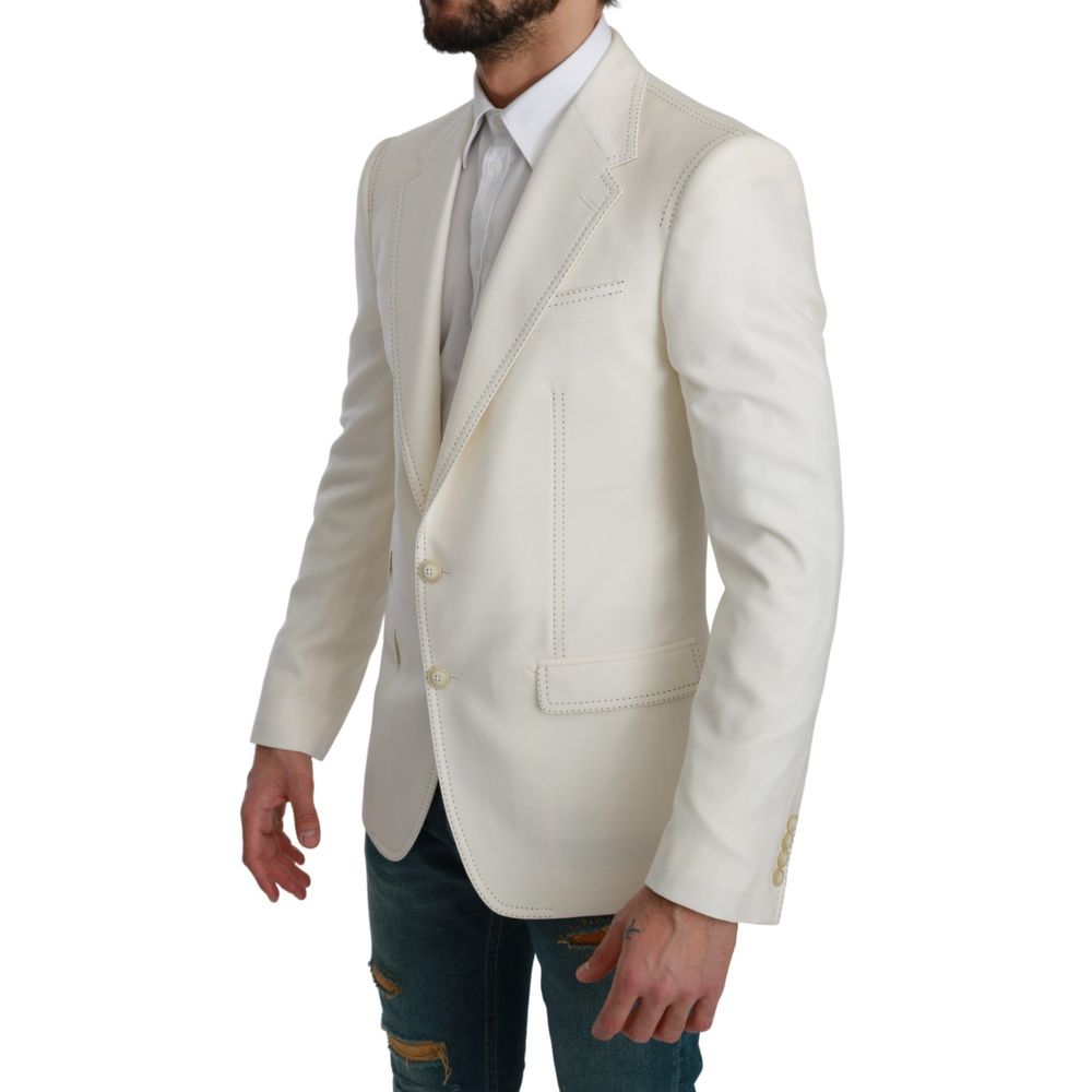 Dolce & Gabbana White Virgin Wool Blazer | Regal Royce