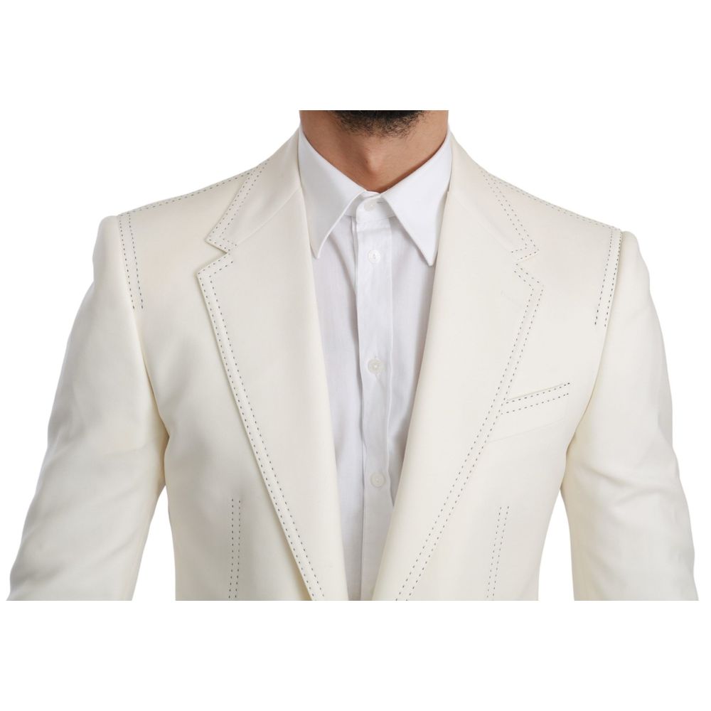 Dolce & Gabbana White Virgin Wool Blazer | Regal Royce