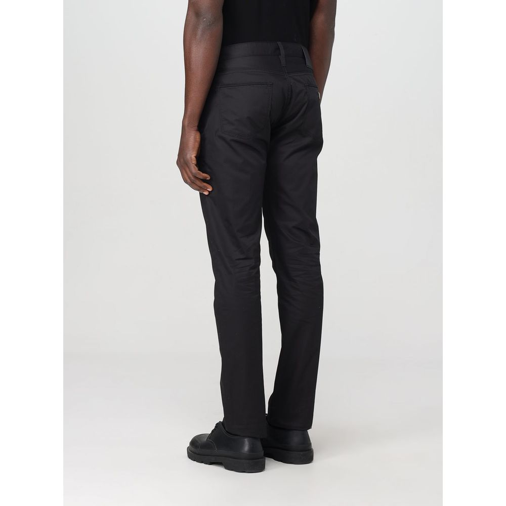 Emporio Armani Black Cotton Casual Pants | Regal Royce