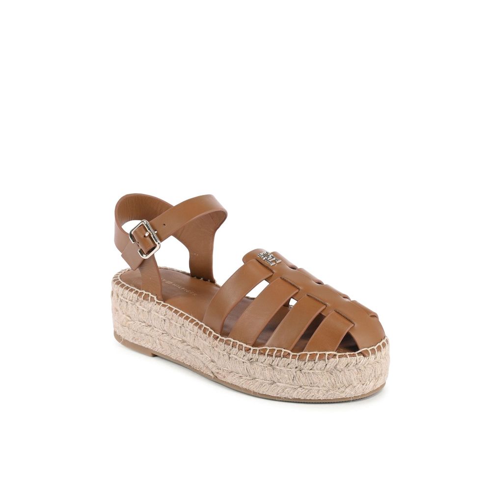 Tommy Hilfiger Brown Leather Platform Sandals | Regal Royce