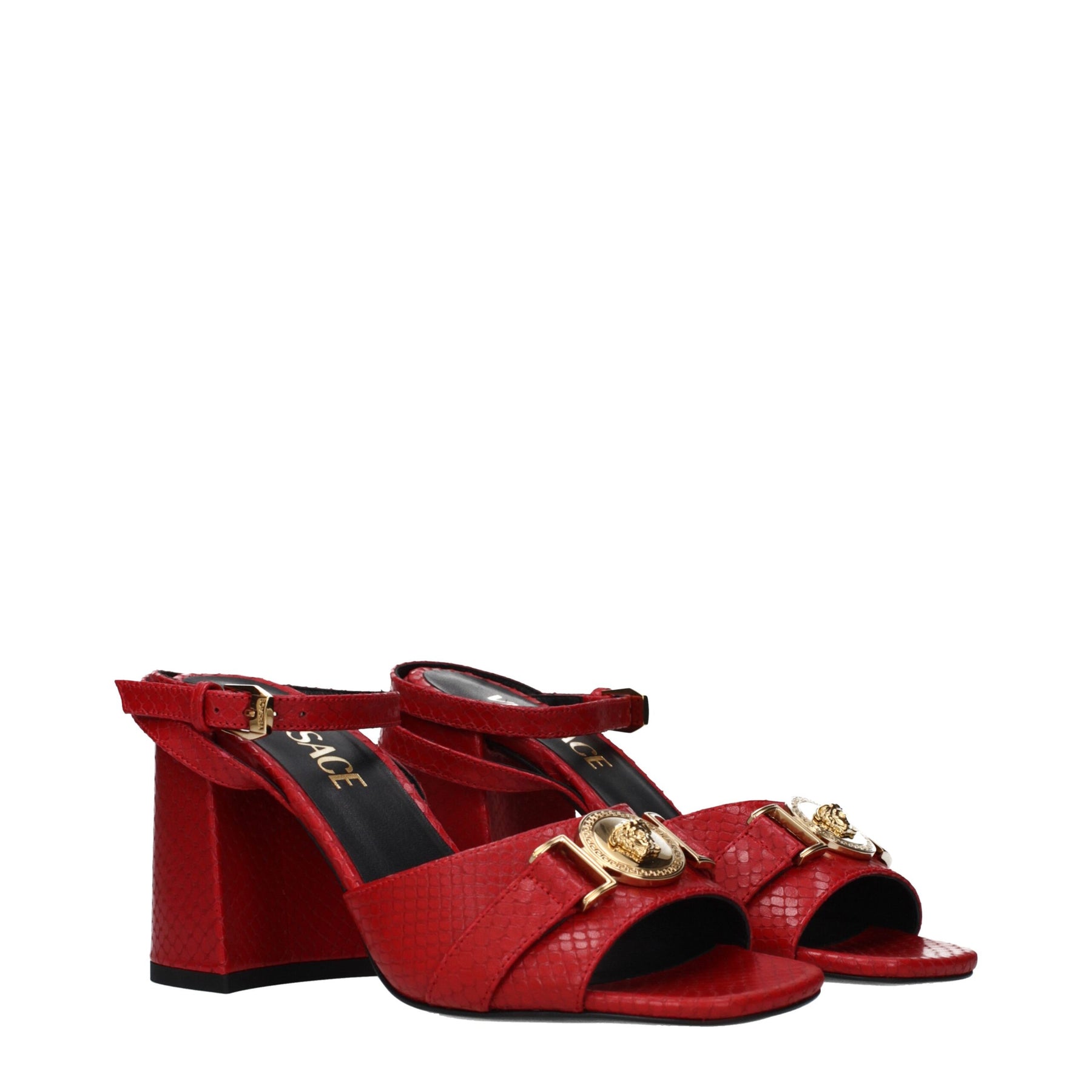 Versace Red Leather Platform Sandals | Regal Royce