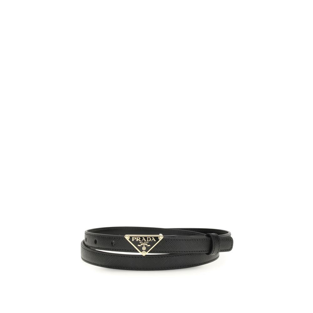 Prada Black Calf Leather Bos Taurus Regular Belt | Regal Royce