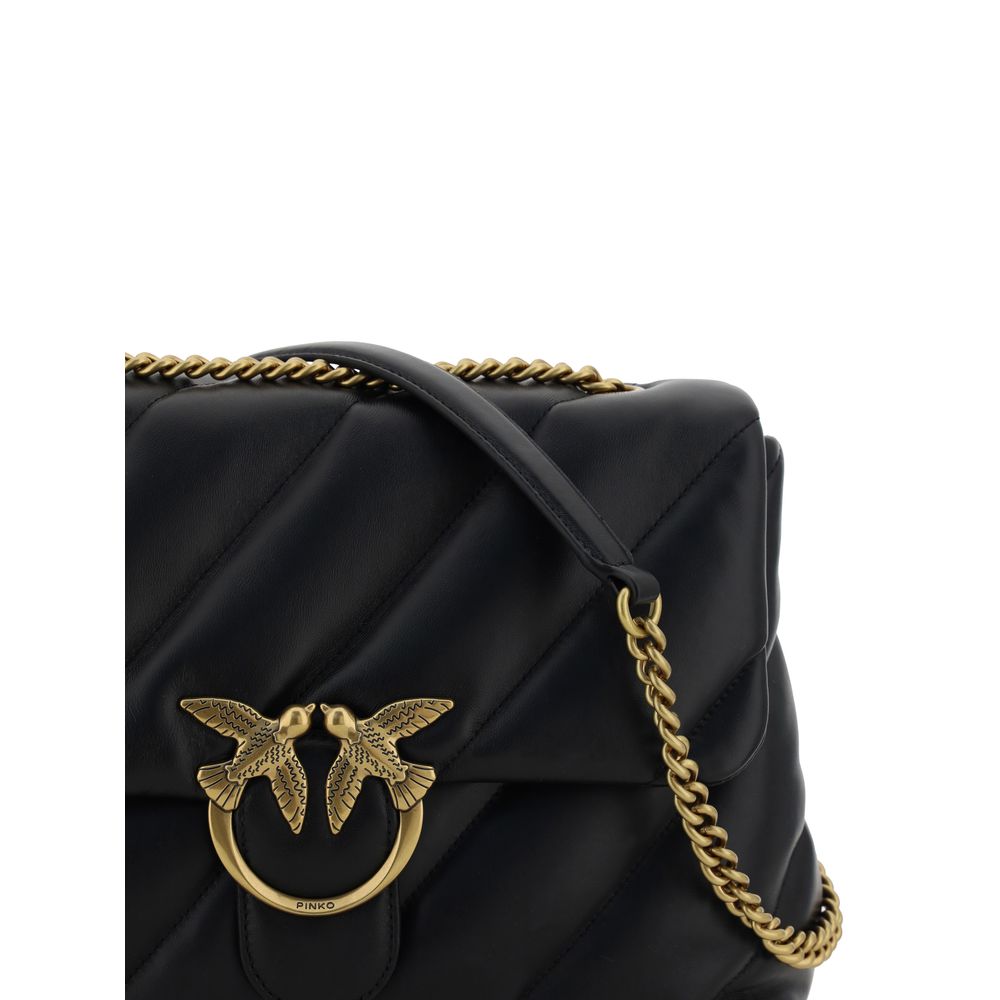 PINKO Black Calf Leather Bos Taurus Shoulder Bag | Regal Royce