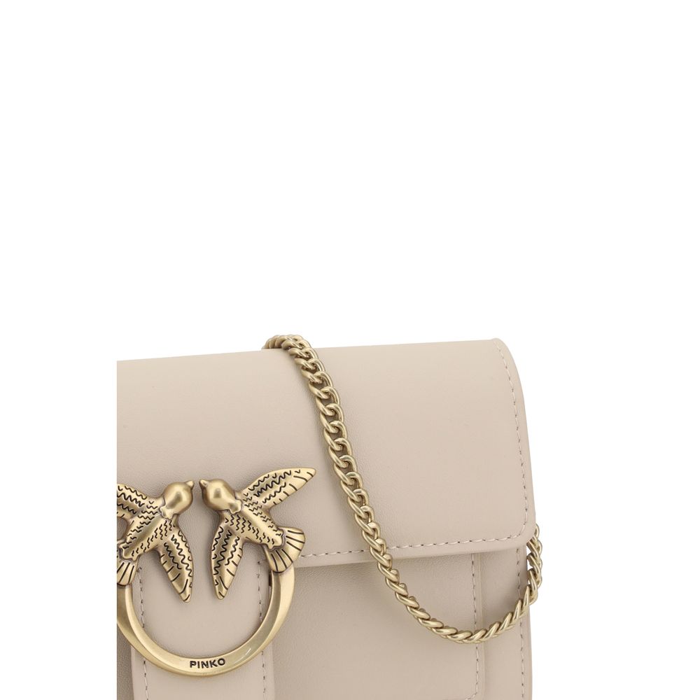 PINKO Beige Calf Leather Bos Taurus Shoulder Bag | Regal Royce