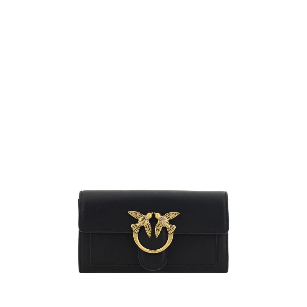PINKO Black Calf Leather Bos Taurus Shoulder Bag | Regal Royce