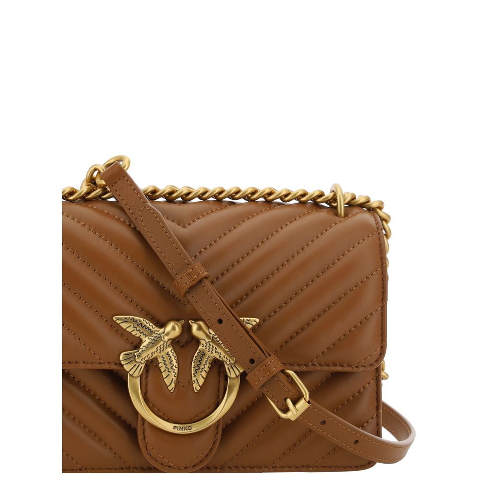 PINKO Brown Calf Leather Bos Taurus Shoulder Bag | Regal Royce