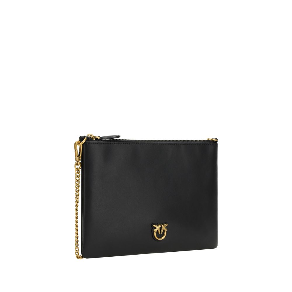 PINKO Black Calf Leather Bos Taurus Shoulder Bag | Regal Royce