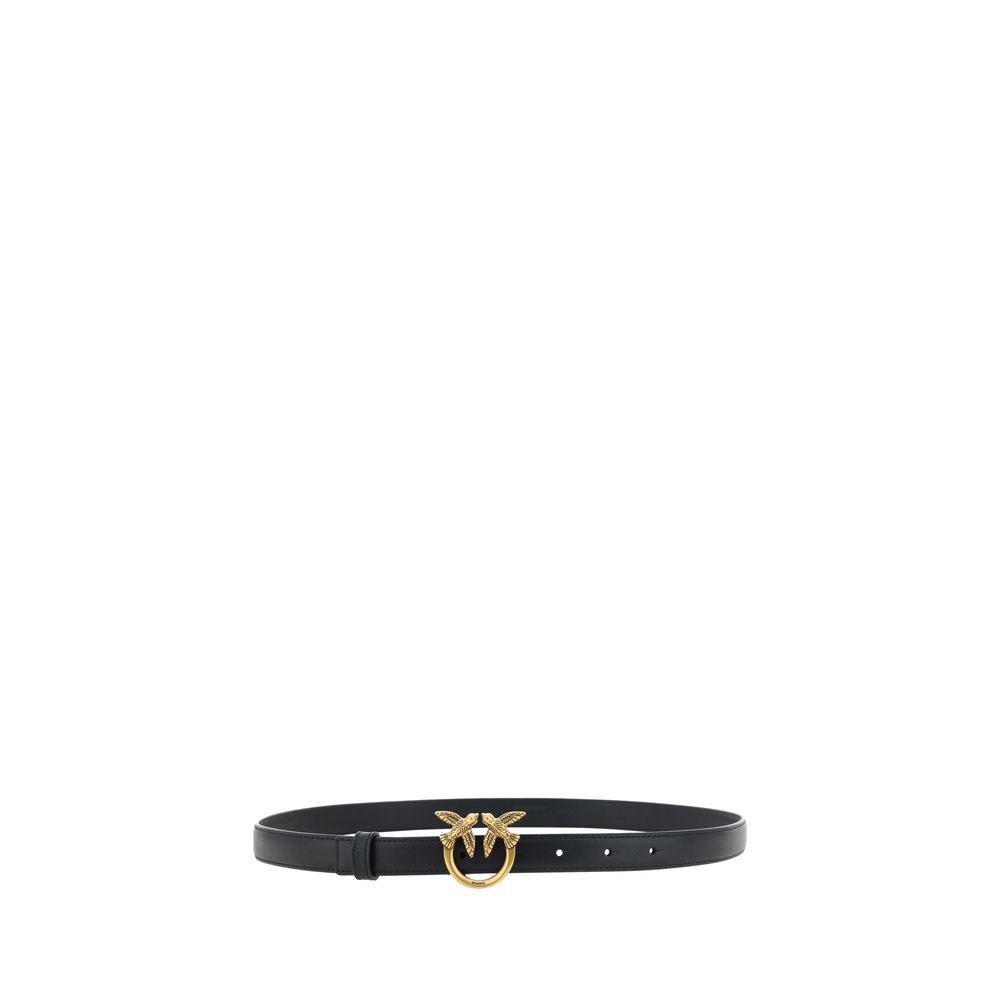 PINKO Black Calf Leather Bos Taurus Regular Belt | Regal Royce