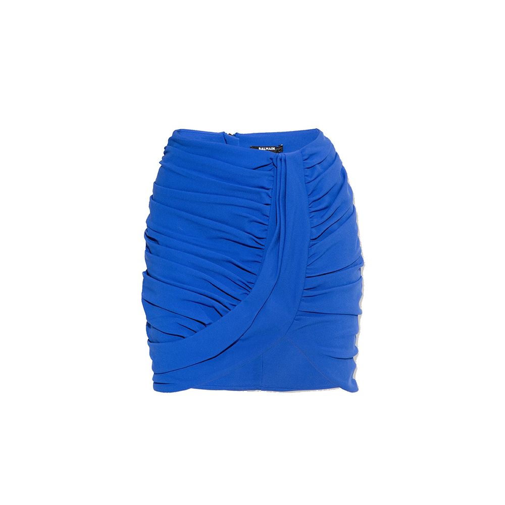 Balmain Blue Elastane Mini Skirt | Regal Royce
