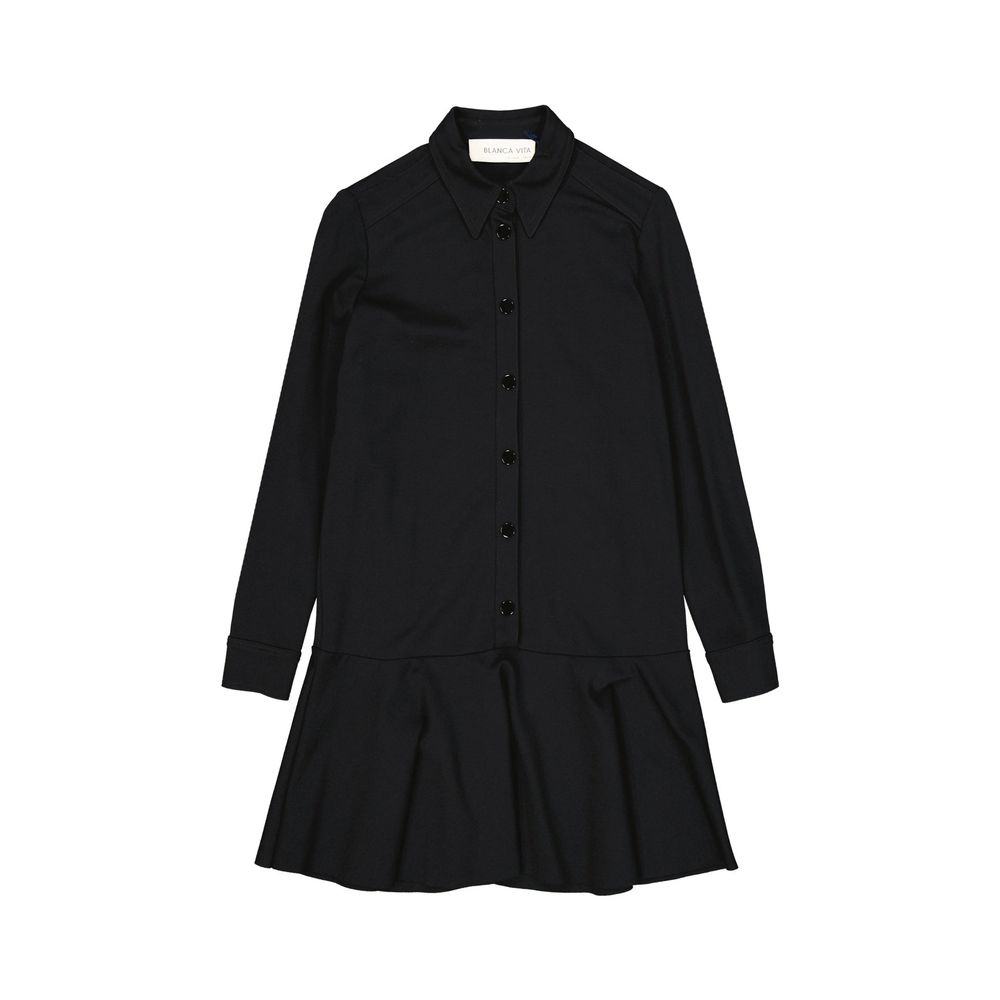 BLANCA VITA Black Elastane Casual Dress | Regal Royce