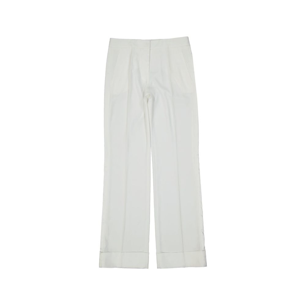 BLANCA VITA White Polyester Casual Pants | Regal Royce