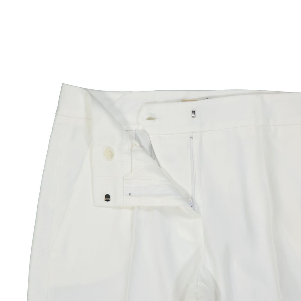 BLANCA VITA White Polyester Casual Pants | Regal Royce